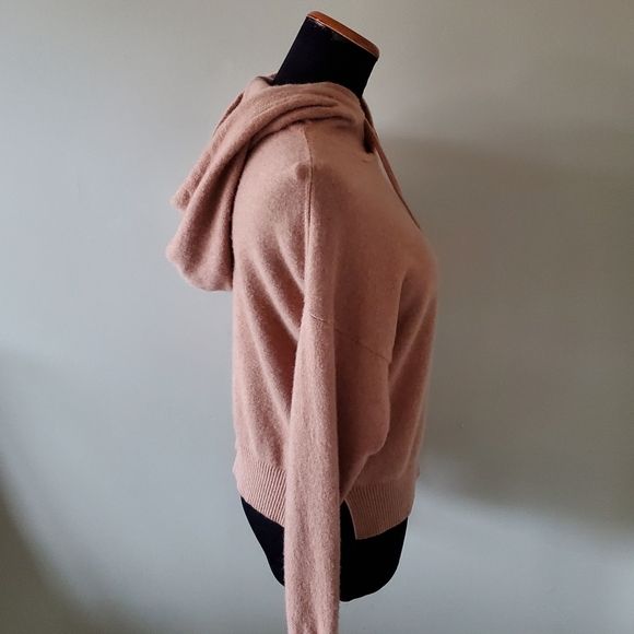 Aritzia Soft Pink Hooded Cashmere-Blend Sweater - Picture 8 of 13